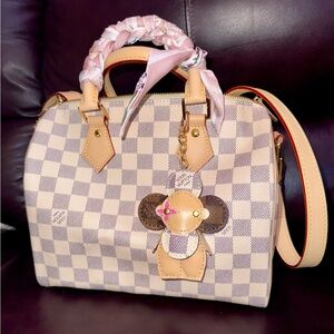 💖 Damier Azure & Ebene Vivienne puffy Doll leather Handmade with ❤️